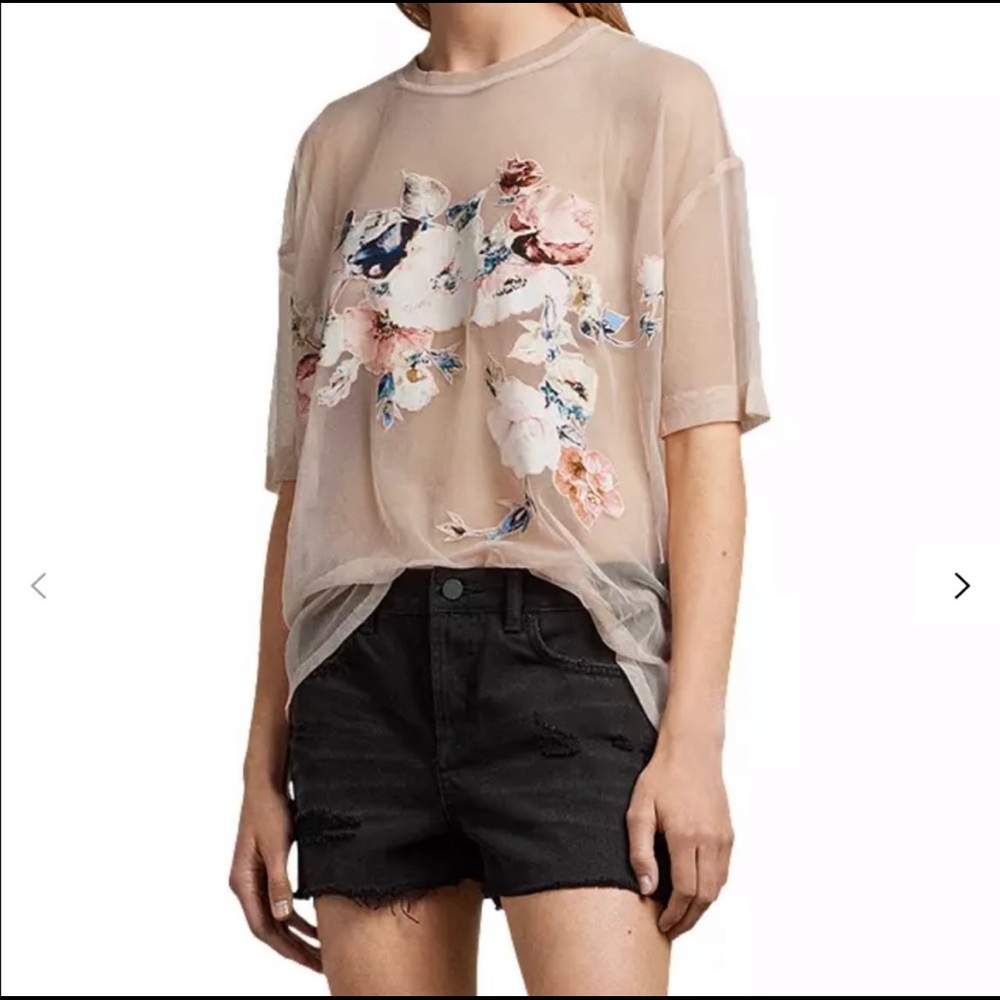 AllSaints Kyla Top, Pale Pink